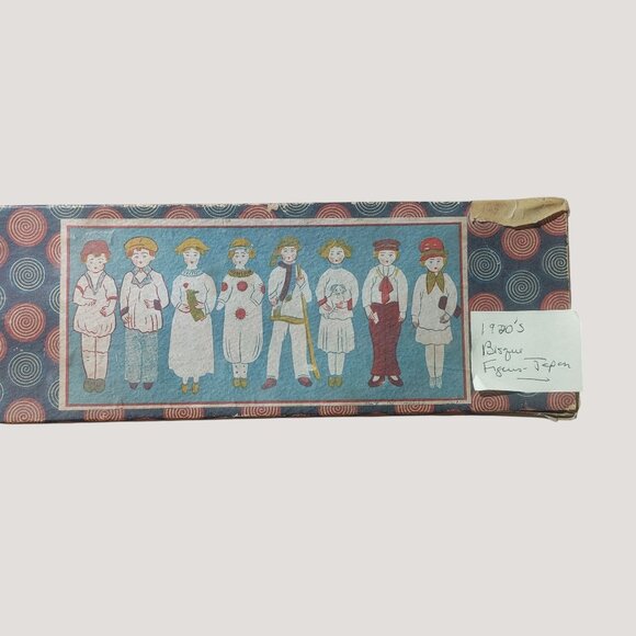 Dolls Figurines Japanese Penny Bisque Original Box 1930 Vintage Hand painted - Picture 2 of 10